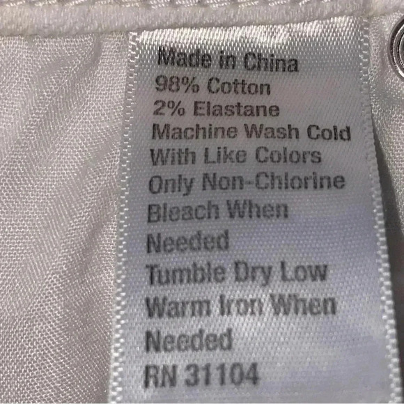 Crown & Ivy White Tie Leg Stretch Jeans Size 14 - Picture 9 of 9